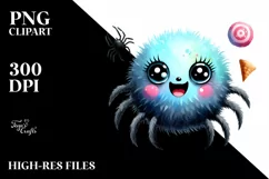 Funny Vibrant Spider Scene in Watercolor Product Image 1