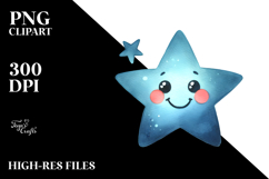 Simple Smiling Whimsical Star PNG Product Image 2