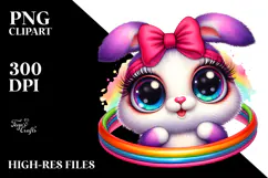 Vibrant Crazy Eyes Baby Bunny PNG Product Image 2