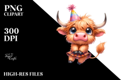 Highland Cow Party PNG Product Image 2