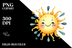 Simple Smiling Whimsical Sun PNG Product Image 2
