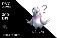Funny Dove Standing | Watercolor Clipart Product Image 2