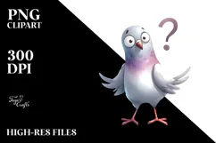 Funny Dove Standing | Watercolor Clipart Product Image 2
