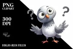 Watercolor Funny Dove | Goofy Smile Clipart Product Image 3