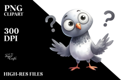 Watercolor Funny Dove | Goofy Smile Clipart Product Image 2