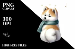 Vibrant Akita Illustration, High-Res PNG Product Image 1