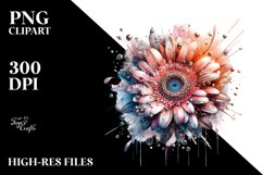 Artistic Gerbera Watercolor Splash | Sublimation | Clipart Product Image 3