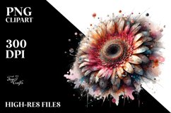Artistic Gerbera Watercolor Splash | Sublimation | Clipart Product Image 3