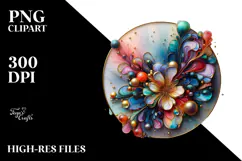 Glossy Cosmos with Gold Details, Transparent PNG Product Image 2
