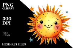 Simple Smiling Whimsical Sun PNG Product Image 2
