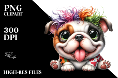 Cute Bulldog with Big Eyes PNG Product Image 2