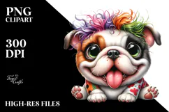 Cute Bulldog with Big Eyes PNG Product Image 2