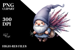 Cute Gnome with Heather PNG Product Image 2
