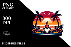 Retro Tropical Gnome Sunset PNG Product Image 2