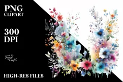 Colorful Wild Flowers Abstract PNG Product Image 1