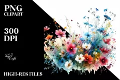 Colorful Wild Flowers Abstract PNG Product Image 3