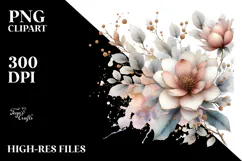 Magnolia with Golden Insertions PNG Product Image 2