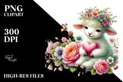 Lamb on Flower PNG Product Image 2