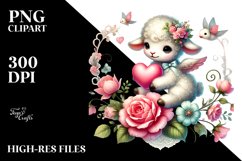 Lamb on Flower PNG Product Image 2