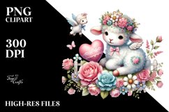 Adorned Lamb on Flower PNG Product Image 2