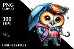 Happy Owl Model with Raincoat, Transparent PNG Product Image 3