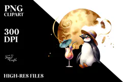 Happy Penguin in Beachwear PNG Product Image 2