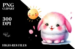 Colorful Baby Bunny with Sun PNG Product Image 2
