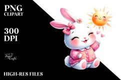 Colorful Baby Bunny with Sun PNG Product Image 2