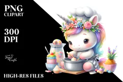 Cooking Baby Unicorn Clipart Product Image 2