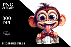 Goofy Cartoon Monkey PNG Product Image 2