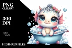 Smiling Baby Dragon in Watercolor | Sublimation | Clipart Product Image 1