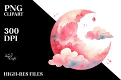 Very Simple Pinkish Whimsical Moon PNG Product Image 2
