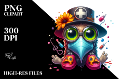 Funny Plague Doctor with Monster Slippers PNG Product Image 2