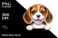 Funny Small Baby Beagle Looking Over Invisible White Paper Product Image 3