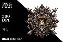 Hand Drawn Stained Heart PNG Product Image 2