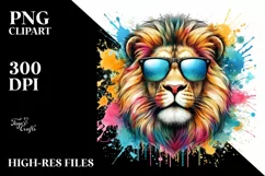 Quirky Sunglasses Lion Sublimation Clipart Product Image 3