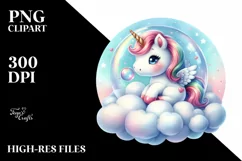 Pastel Baby Unicorn Bubble Clipart Product Image 3