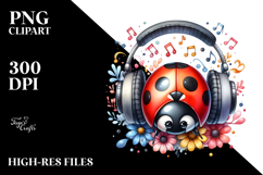 Colorful Ladybug Music | Sublimation | Clipart Product Image 2