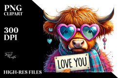 Colorful Highland Calf PNG Product Image 2