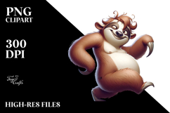 Cartoony Cartoon Sloth, PNG Product Image 2