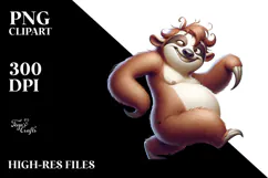 Cartoony Cartoon Sloth, PNG Product Image 2