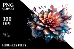 Shiny Dahlia Material Watercolor Sublimation Clipart Product Image 3