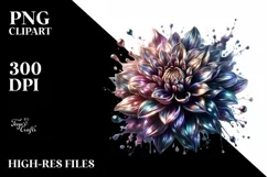Shiny Dahlia Material Watercolor Sublimation Clipart Product Image 3