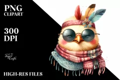 Funny Chicken Scarf Sunglasses Portrait | Sublimation Product Image 1