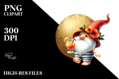 Beachwear Gnome with Cocktail PNG Product Image 2