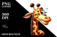 Exaggerated Giraffe with Big Eyes, Transparent PNG Product Image 2