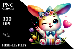 Easter Bunny with Heart Sign PNG Product Image 2