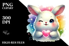 Easter Bunny Winking, Watercolor PNG Product Image 2
