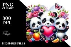 Cute Baby Panda with Heart, PNG Product Image 2
