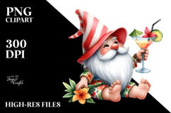 Whimsical Gnome Drinking Cocktail PNG Product Image 2